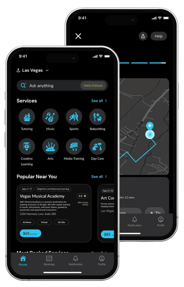 Mobile application mockup